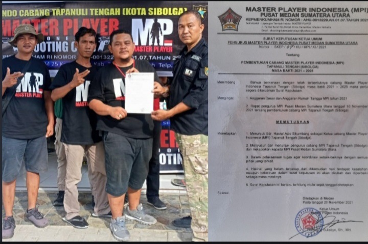 Penyerahan Surat Keputusan mandat Ketua MPI untuk wilayah Kabupaten Tapanuli Tengah dan Kota Sibolga kepada Hasrul Azis Sikumbang Oleh Ketua Umum MPI Bambang Sulistiyo, SH, MH di Makassar MPI Medan Helvetia 
