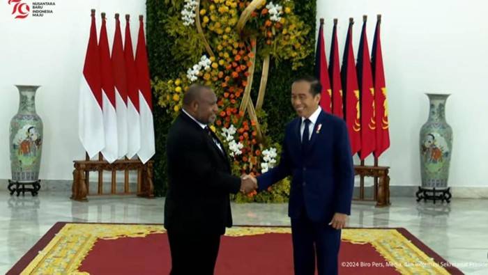 Jokowi Terima Kunjungan Kerja PM Papua Nugini James Marape di Istana Bogor 