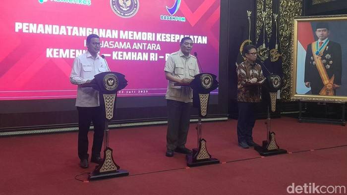 Pertemuan Menteri Pertahanan, Kepala BPOM RI dan Menteri Kesehatan